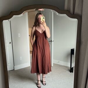 Brown Midi Summer Dress